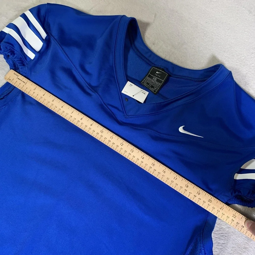 Nike Team Football Jersey Mens 2XL Blue Short Sleeve Performance CI3767-494 NEW
